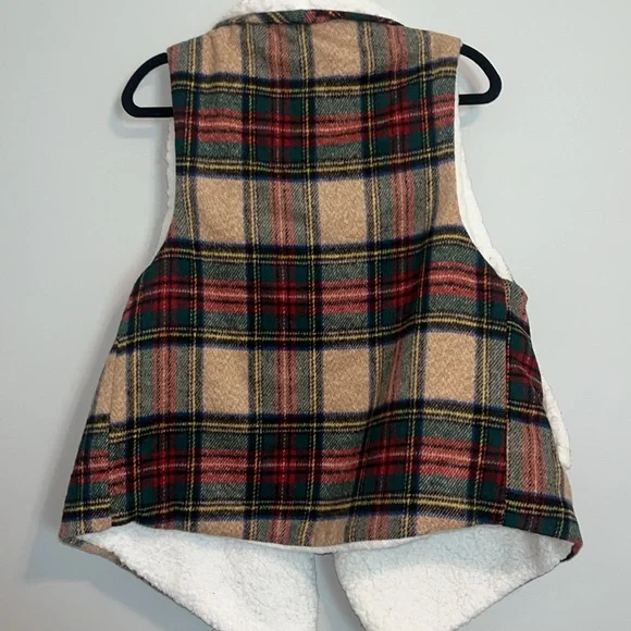 Flannel Print‎ Vest with Sherpa Lining - Picture 4 of 6